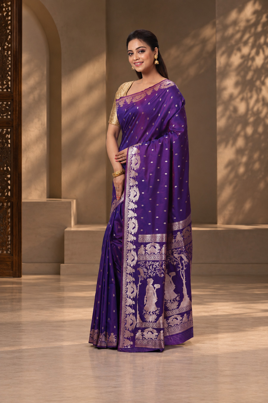 SEMI BALUCHARI BORDER SILK