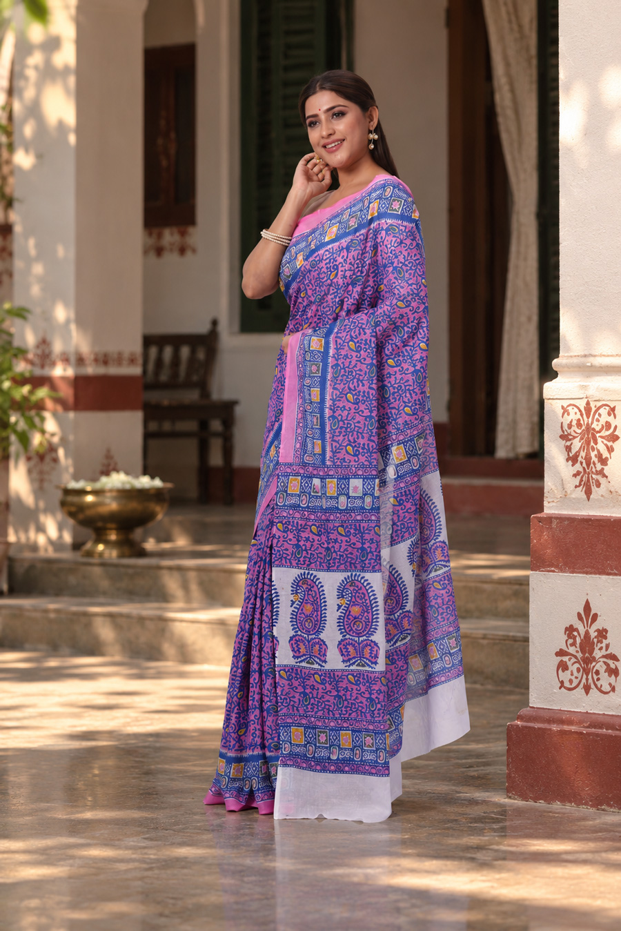PINK & BLUE MALAI COTTON