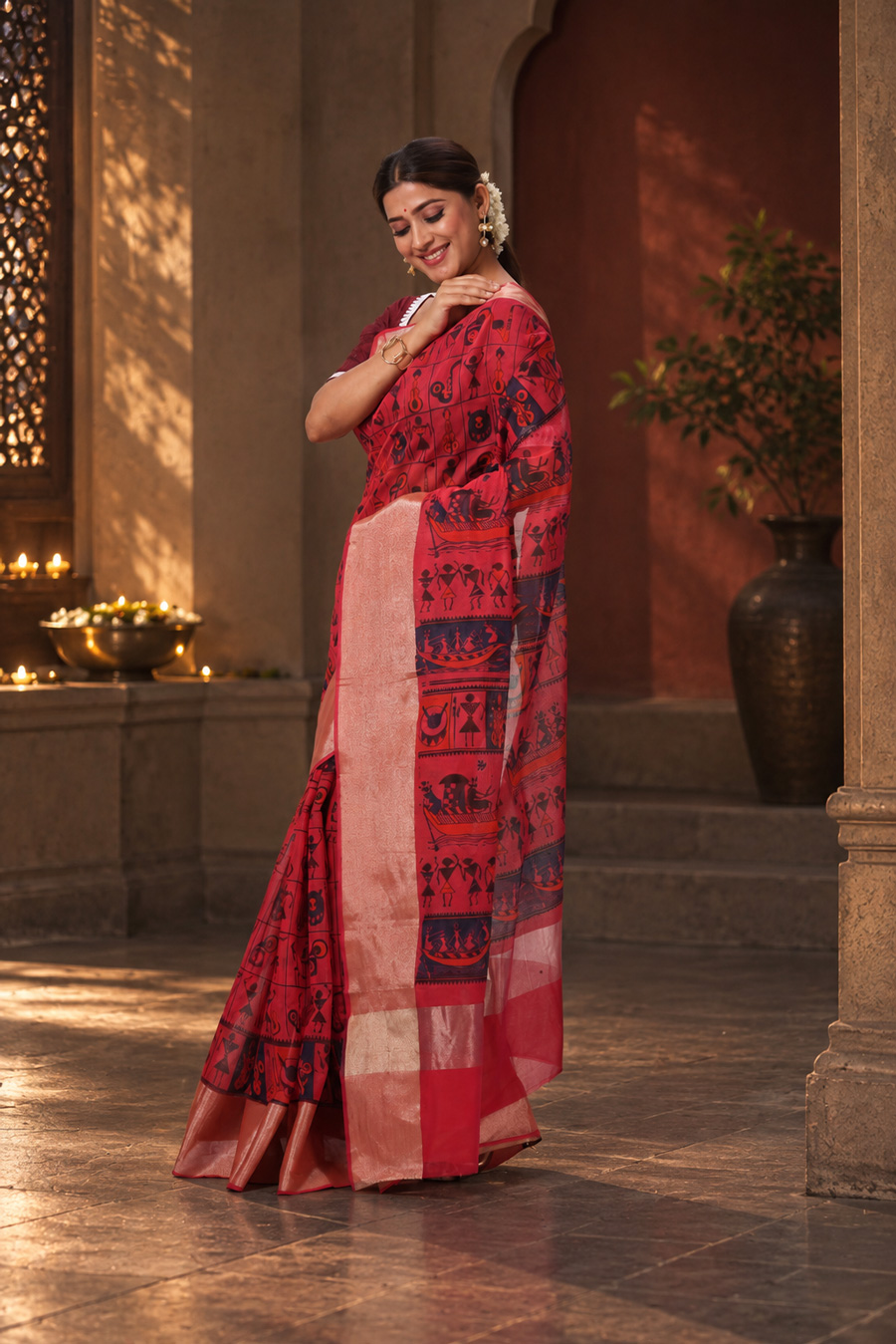 Printed Chanderi Saree